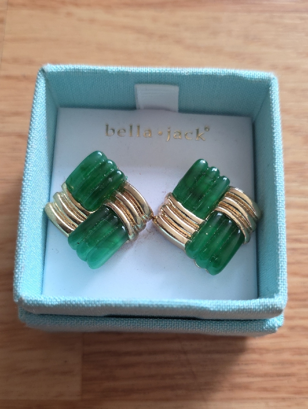 Bella Jack Green and Gold Earrings